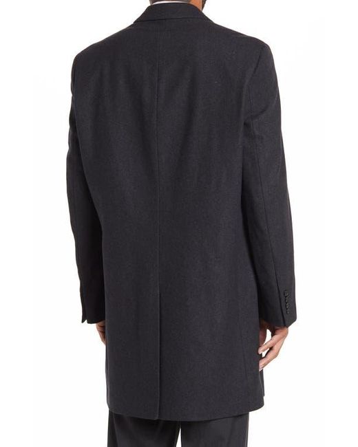 Hart Schaffner Marx Blue Hanover Wool Blend Topcoat for men