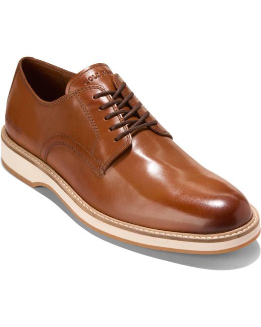 Cole Haan Brown Morse Grand 360 Plain Toe Derby for men