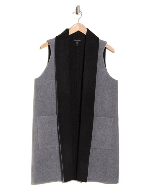 Eileen Fisher Shawl Collar Vest In Moon At Nordstrom Rack in Black | Lyst