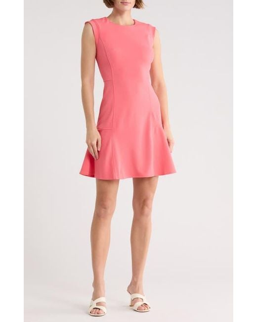 vince camuto scuba fit and flare dress Scuba Crepe V-Neck Fit & Flare Dress