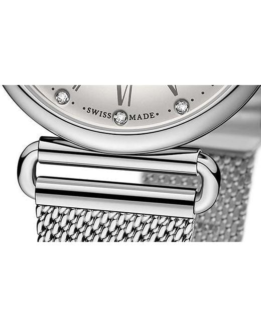 Fendi Gray Palazzo Diamond Marker Mesh Strap Watch for men