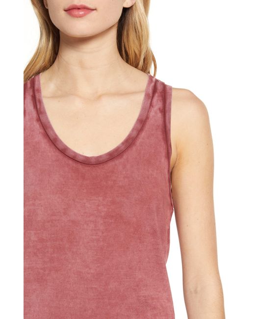AG Jeans Red Cambria Fitted Tank