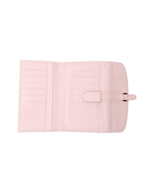 Longchamp Pink Leather Checkbook Wallet