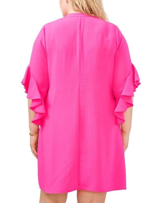 Vince Camuto Pink Flutter Sleeve Shift Dress