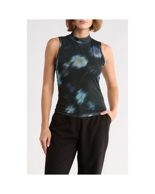Rag & Bone Multicolor Aliyah Mock Neck Sleeveless Mesh Top