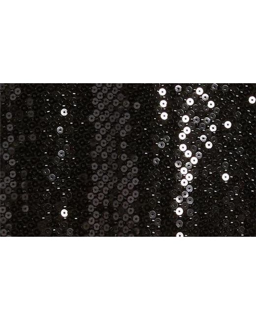 FRAME Black Sequin Crop Top