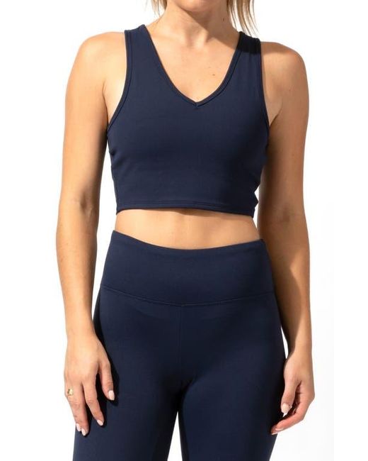 Threads For Thought Blue Maliha Twist Back Sports Bra