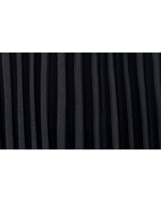 Max Studio Black Three-Quarter Sleeve Satin Midi Shirtdress