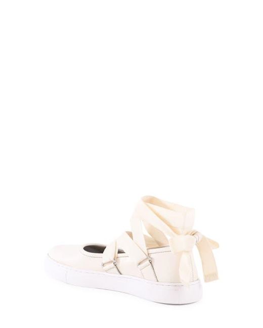 Seychelles White Ribbons Ankle Wrap Flat