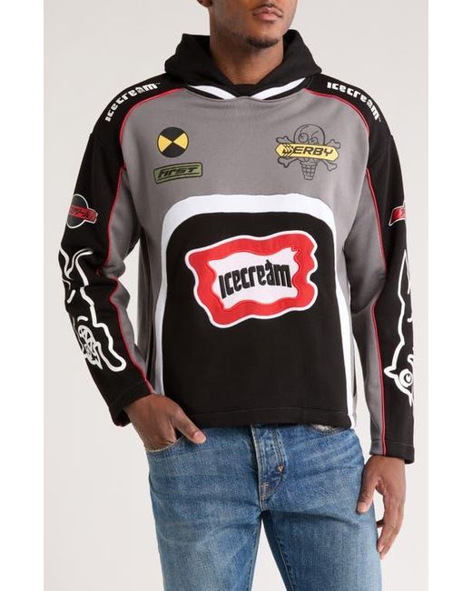ICECREAM Red First Place Colorblock Pullover Hoodie for men
