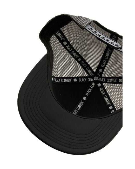Black Clover Black Luck Square Patch Snapback Trucker Hat for men