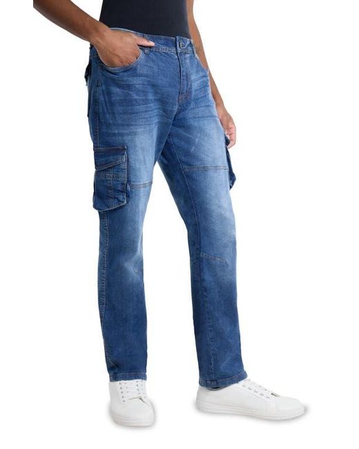 Xray Jeans Blue Slim Fit Cargo Pocket Denim Jeans for men