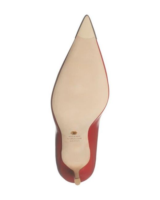 Stuart Weitzman Red Stuart Capsize Pointed Toe Pump