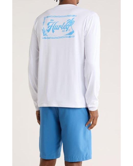 Hurley White Hybrid Upf Long Sleeve Rashguard for men