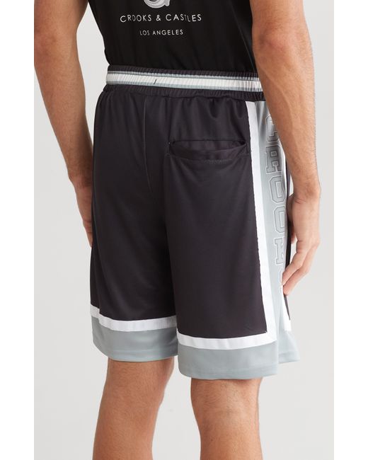 Crooks and Castles Black Basketball Shorts for men