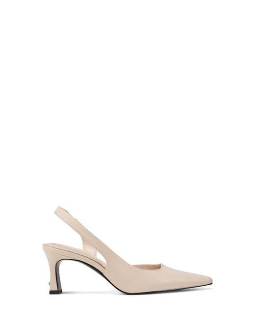 Karl Lagerfeld Natural Sheenz Pointed Toe Slingback Pump