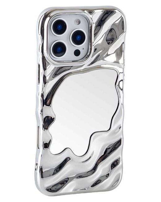 Auramma Gray Flowy Mirror Iphone 16 Pro Case