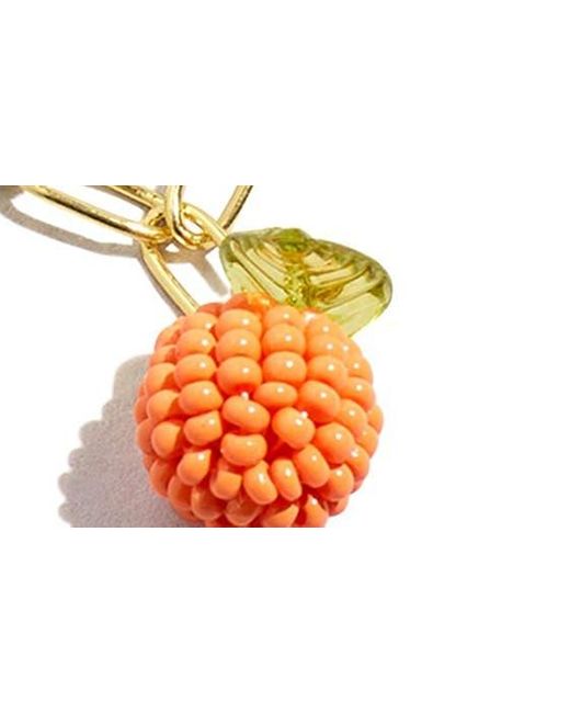 Madewell Multicolor Orange Beaded Pendant Necklace