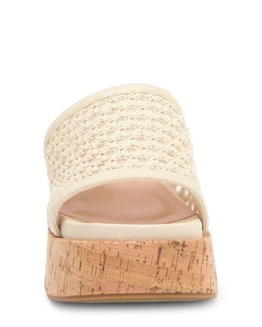 【Steve Madden】Corah ラテット プラットフォーム サンダル Steve Madden Corah Latticed Platform Sandal in Natural | Lyst
