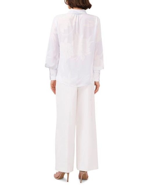Halogen® White Solid Button-Up Shirt