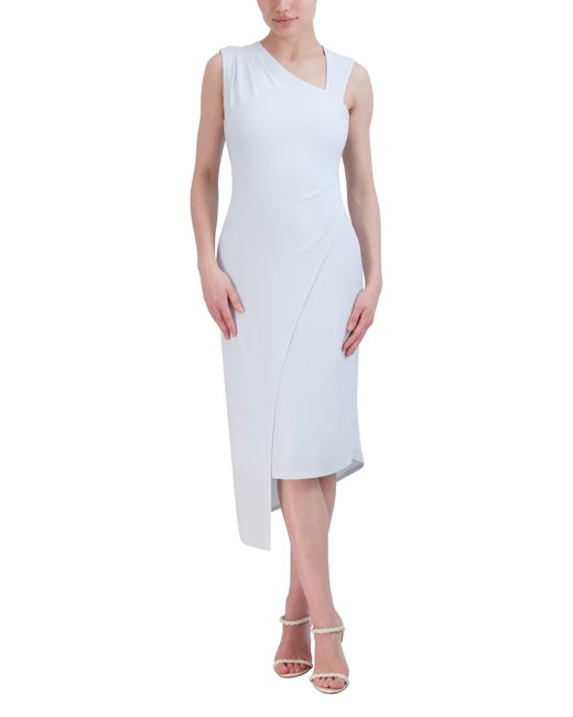 BCBGMAXAZRIA White Asymmetric Sleeveless Dress