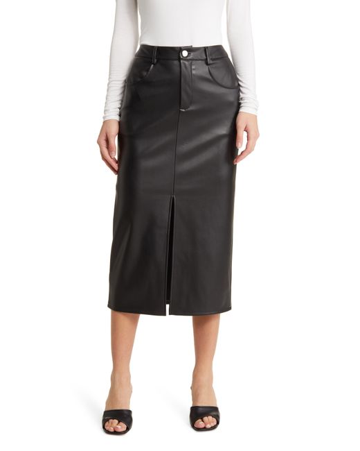 Vero Moda Black Sof Coated Midi Skirt