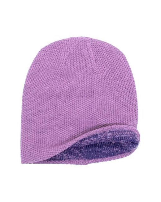 Portolano Purple Reversible Cashmere Beanie