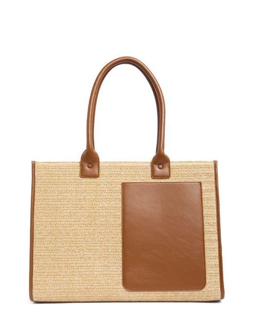 BCBGMAXAZRIA Straw Tote Bag in Natural | Lyst