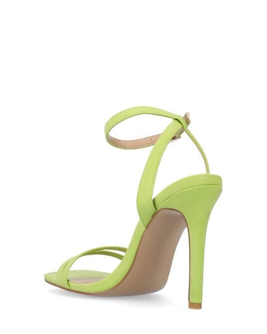 Journee Collection Green Yevva Ankle Strap Stiletto Sandal