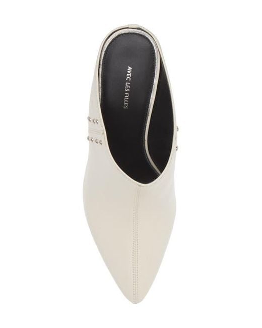Avec Les Filles White Mia Studded Mule