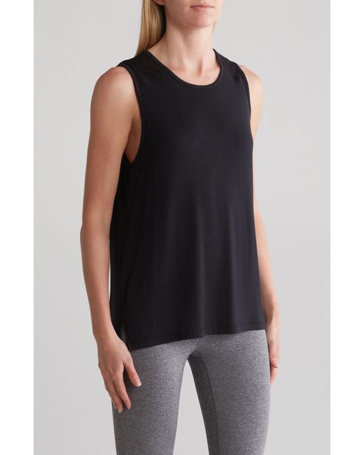 Threads For Thought Black Mesh Back Active Tank