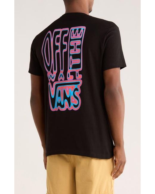Vans Black Heat Vision Logo Cotton Graphic T-Shirt for men