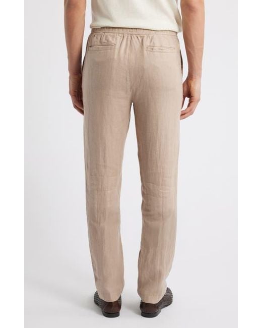 Bugatchi Natural Tristan Drawstring Linen Pants for men
