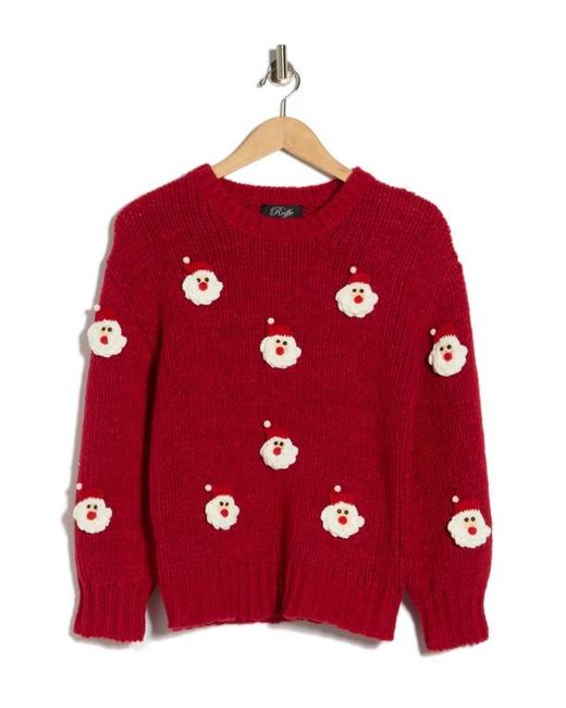 Roffe Accessories Embroidered Santa Claus Sweater
