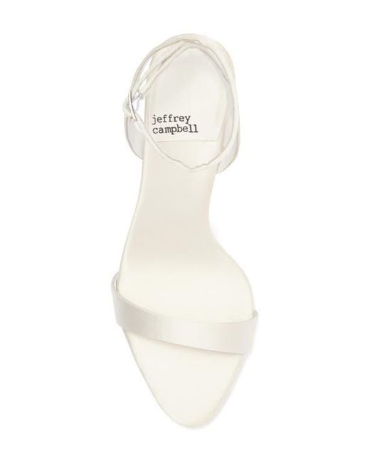 Jeffrey Campbell White Blossmz Ankle Strap Satin Sandal