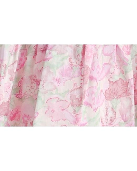 Lush Pink Floral Cotton Poplin Minidress