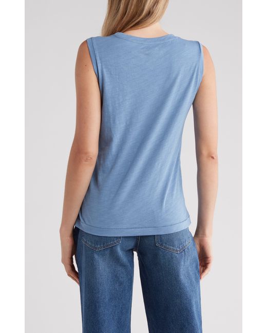 Madewell Blue Whisper Cotton Pocket Muscle Tank