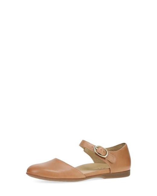 Dansko Brown Liv Ankle Strap Flat