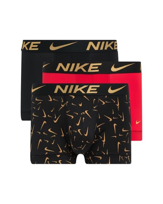 Nike Red 3-pack Dri-fit Essential Micro Trunks for men