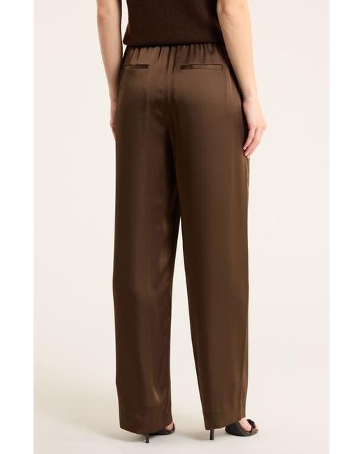Vince Brown Satin Pull-On Pants