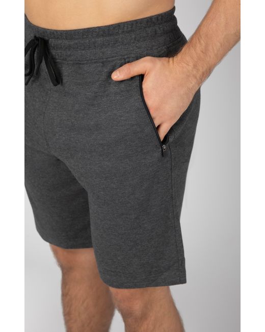 90 Degrees Gray Zip Pocket Shorts for men