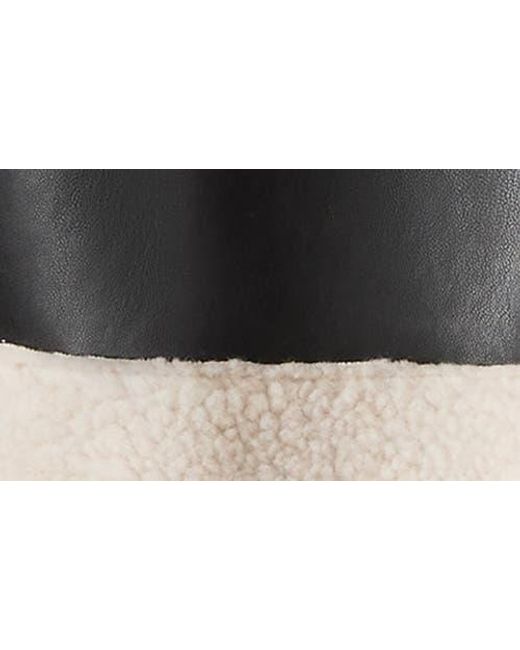 Steve Madden Black Athen Faux Shearling Trim Moto Jacket