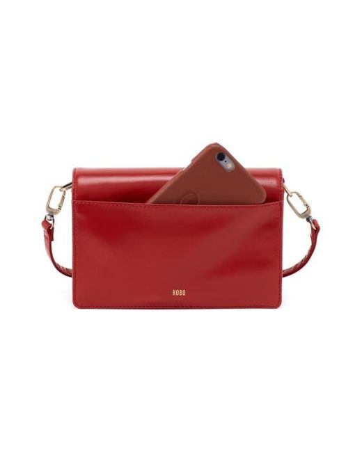 Hobo International Red Jill Leather Phone Crossbody Bag
