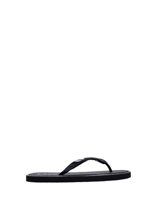 Bebe Gray Rhinestone Flip Flop