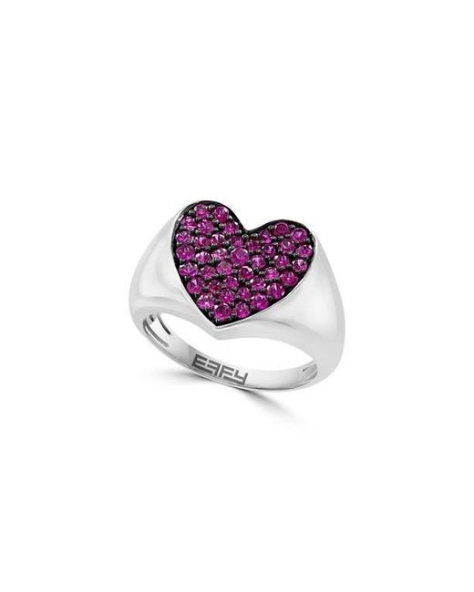 Effy Purple Pavé Ruby Heart Ring