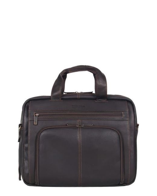 Kenneth Cole Black Leather Briefcase for men