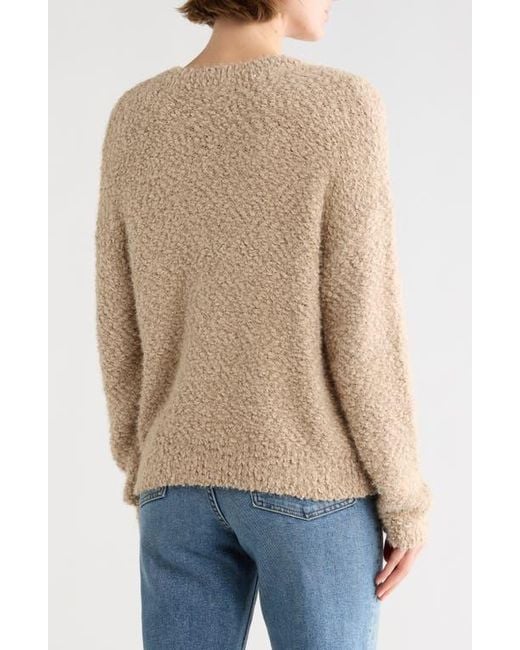Wishlist Natural Bouclé Knit Sequin Pullover Sweater