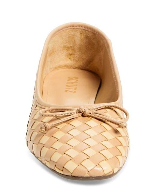 SCHUTZ SHOES Women's Natural Arissa Woven Ballet Flat