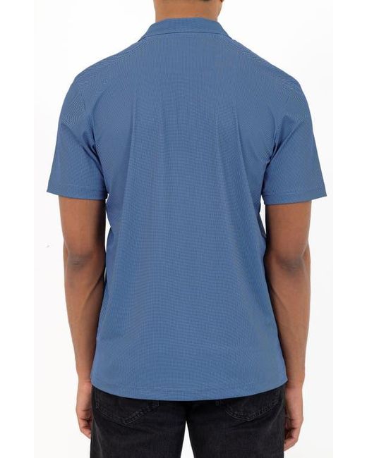 PINOPORTE Blue Short Sleeve Stretch Polo for men