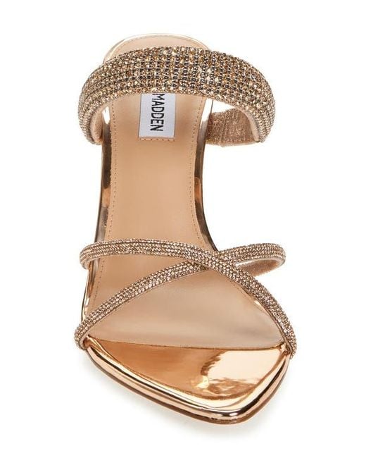 【Steve Madden】Camina クリスタル ストラップ サンダル Steve Madden Camina Crystal Strap Slide Sandal in Pink | Lyst